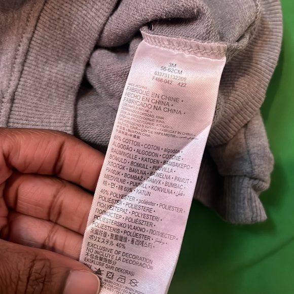 Nike Gray Sweatshirt Hoodie with Bold Swoosh size 3 Months - Picture 6 of 6